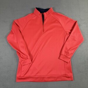 Mizzen + Main 1/4 Zip Pullover Sweater Mens Medium Coral Performance Golf